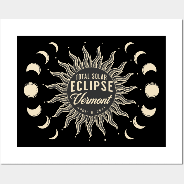 Total Solar Eclipse Vermont USA April 2024 Wall Art by TGKelly